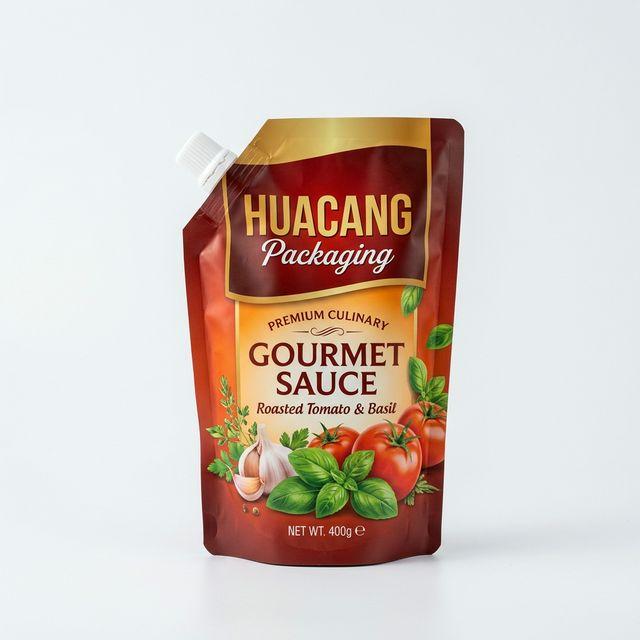 Sauce Spout Pouch flexible packaging product by HUACANG Packaging