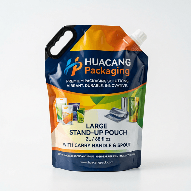 With Handle Spout Pouch custom packaging image 1 by HUACANG Packaging