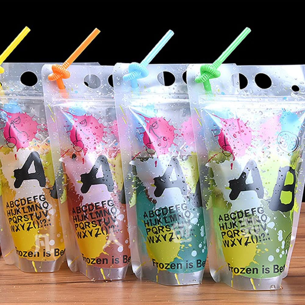Transparent Spout Pouch production case and printing sample 1